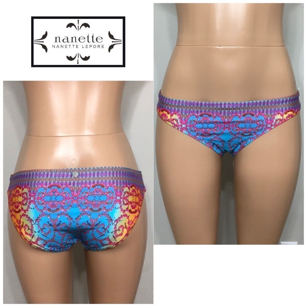 Nanette Lepore Blue And Pinkbikini Bottoms. Nwt